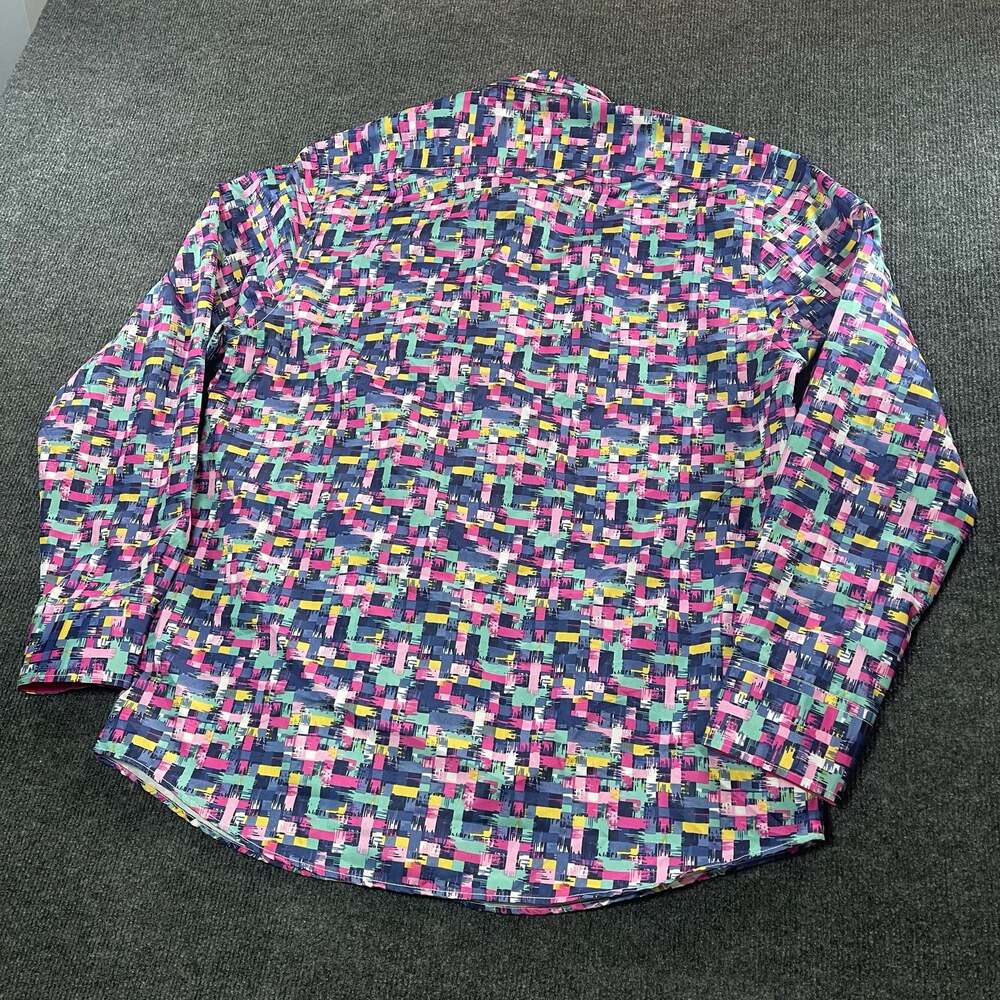 Suslo Couture Men's Long Sleeve Colorful Print Button-Down Shirt Size XXL - Picture 9 of 10